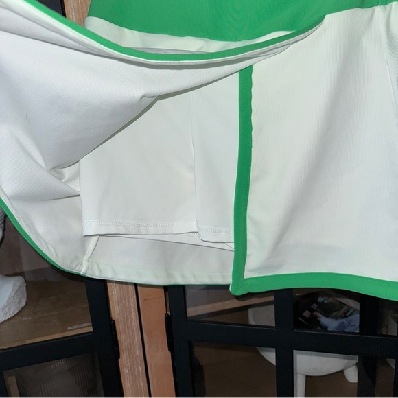 Kyodan Golf Tennis Skirt kelly Green colorblock contrast Skort asymmetrical mini - Picture 5 of 5